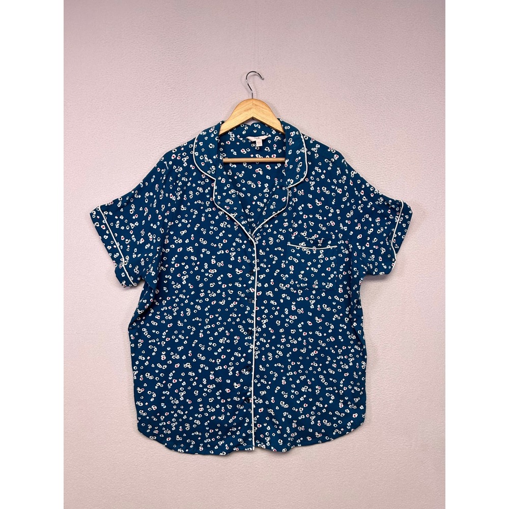 Floral Coziness Secret Treasures Womens 3X Blue Capri Pajama Set - Picture 2 of 13